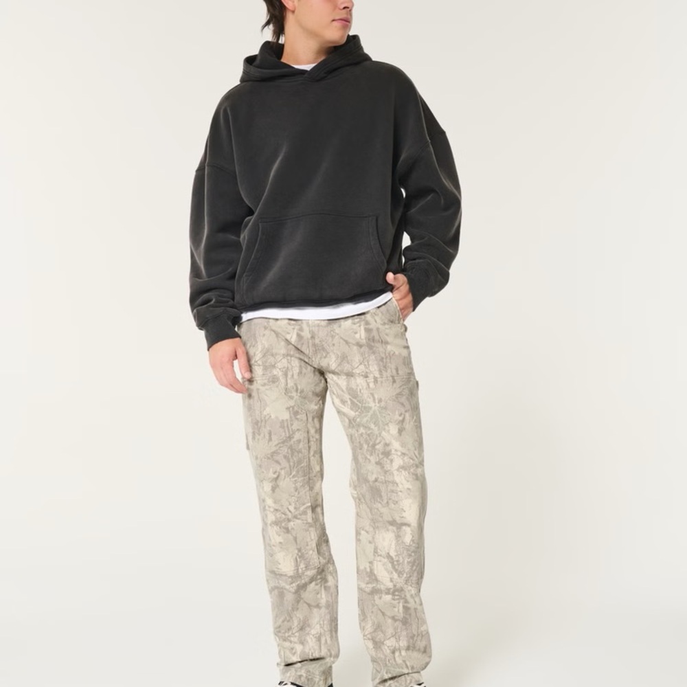 Hollister Tan Camo Loose Fit Carpenter Jeans